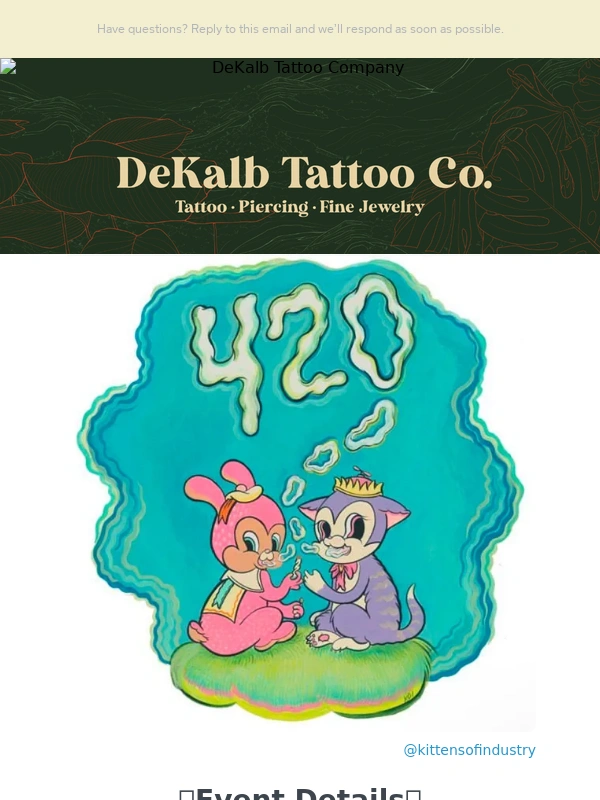 Afterpay - Celebrate 4/20 with Us at DeKalb Tattoo Company! ?