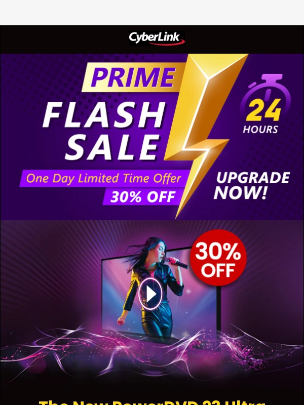 Cyberlink - [1-Day Only] 30% OFF NEW PowerDVD 23 Ultra - Prime Flash Sale