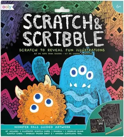 Ooly Scratch & Scribble Art Kit Monster Pals