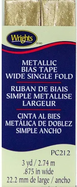 Wrights Single Fold Lame Bias Tape