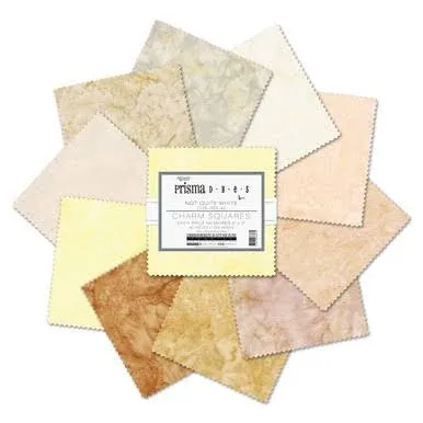 Robert Kaufman 5" Charm Pack Squares Artisan Batiks Prisma Dyes Not Quite White Fabric M528.22