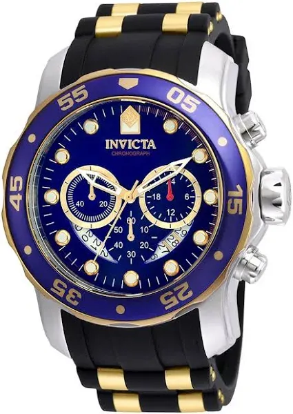 Invicta Men's Pro Diver 22971 Chronograph Quartz Watch with Steel & Silicone Strap