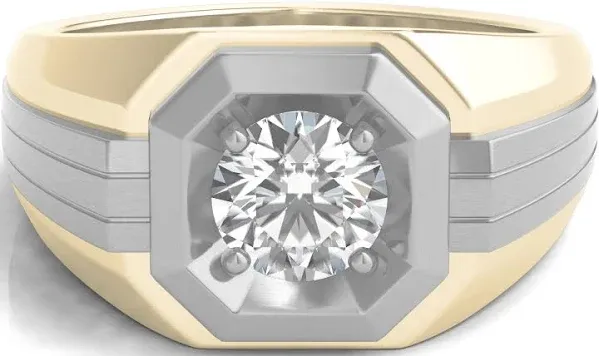 10K Yellow and White Gold 1 ct. tw. Lab Grown Diamond Solitaire Band Ring
