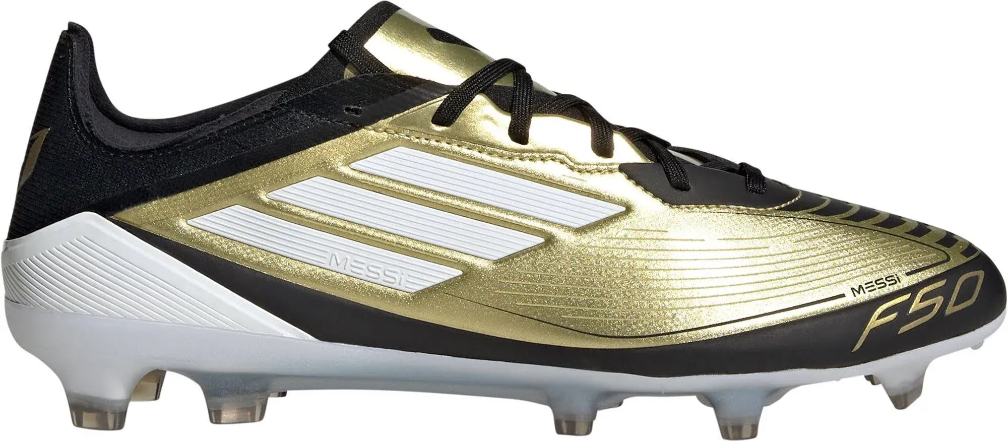 Adidas Messi F50 Pro Firm Ground Soccer Cleats - unisex - Gold / Cloud White - M 10 / W 11