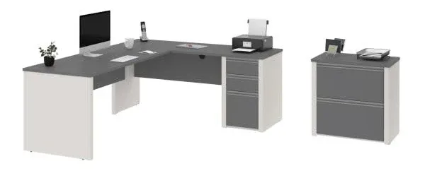 Connexion and Shaped Desk Bestar