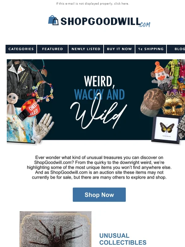 Goodwill - ? Check out the Weird,Wacky & Wild at ShopGoodwill
