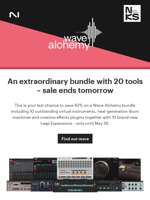 Native Instruments - Ending tomorrow – 83% off an exclusive Wave Alchemy bundle