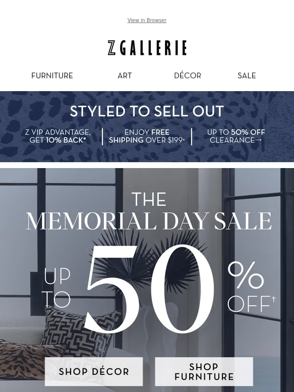 Z Gallerie - Living Room Looks Are Going Fast