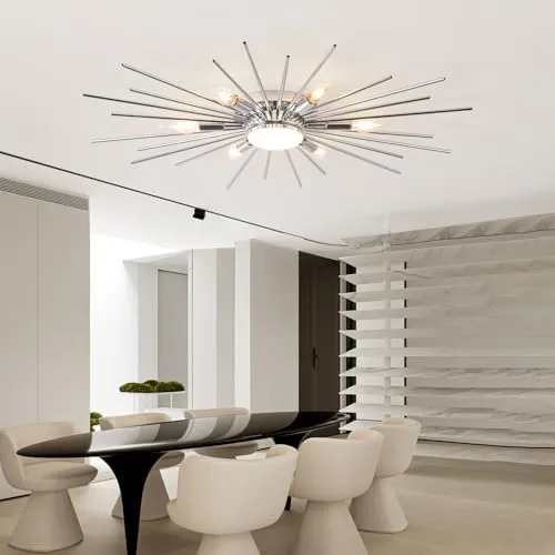 ym yi mi shu zi 6 Lights Flush Mount 18W Large Ceiling Fixtures