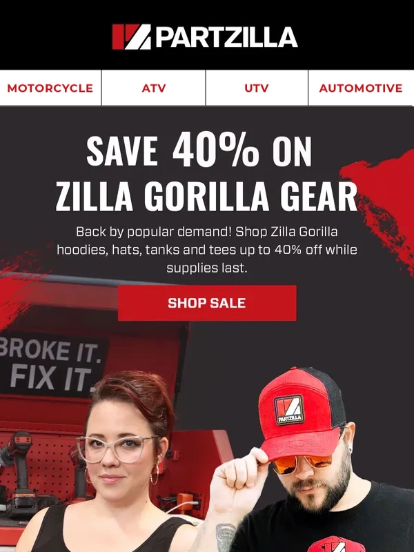 Partzilla - HURRY! 40% off PARTZILLA hoodies ?