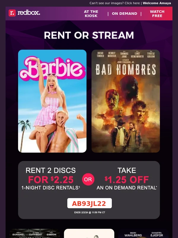 Redbox - Double feature discs or save On Demand!