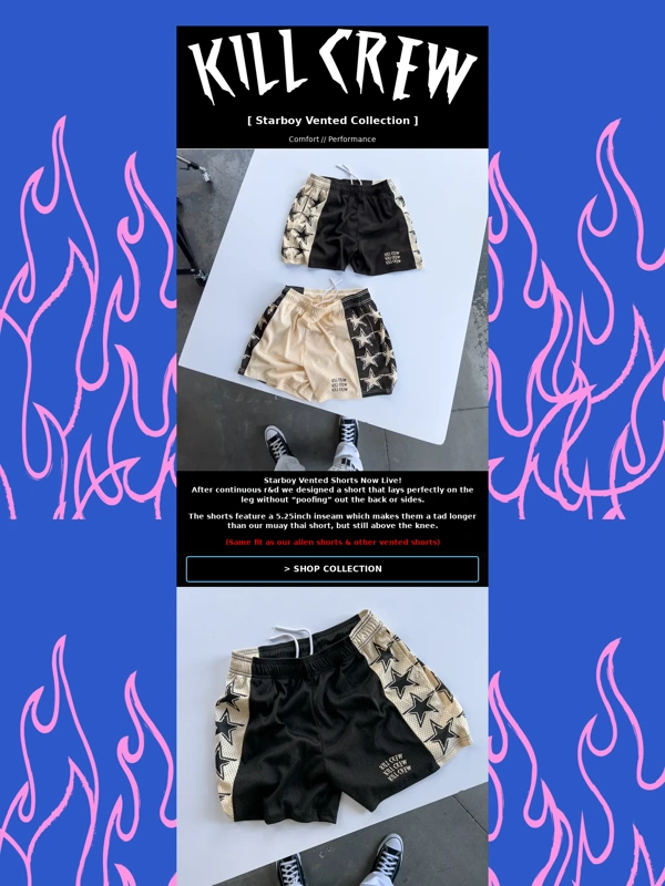 Kill Crew - Starboy Vented Mesh Shorts seeek 1's... NEW Drop Live