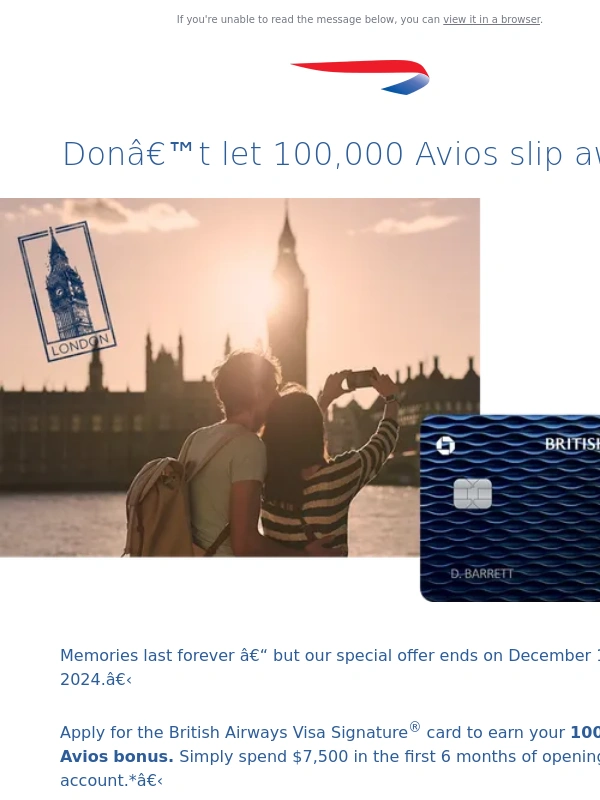 British Airways - British Airways,special offer ending soon: earn 100,000 bonus Avios