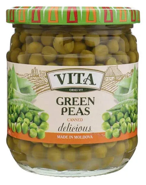 Canned Green Peas Glass 14.64 oz (415gr)