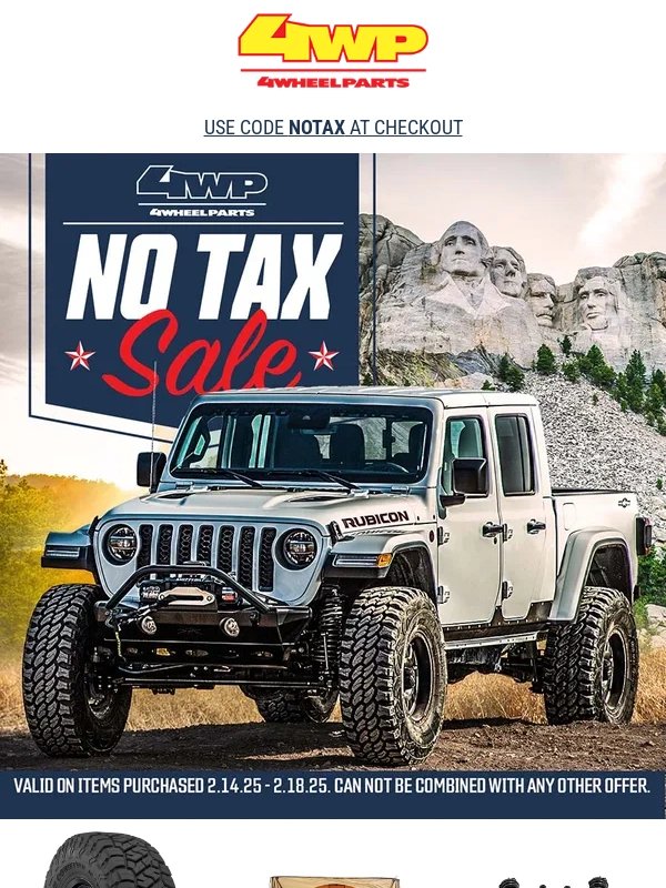 4 Wheel Parts - ? Executive Order: No Sales Tax Sale Starts Now!
