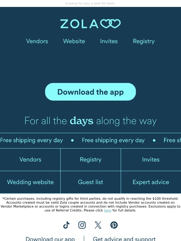 Zola - Refer a friend,get $$$