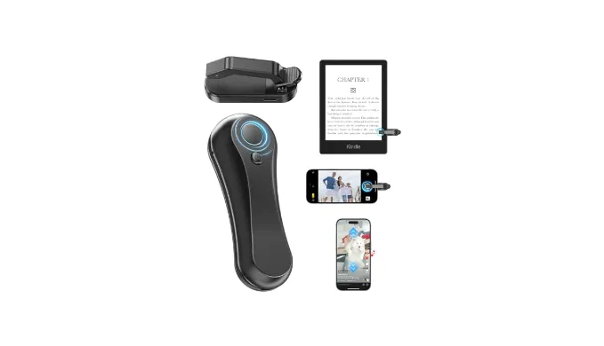 Aborvate Kindle RF Remote Page Turner, Clicker Page Turner for Kindle Paperwhite Oasis Kobo eReaders, Camera Video Recording Remote, Bluetooth TikTok Scrolling Remote