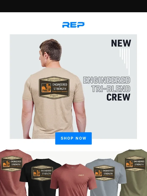 Rep Fitness - New // The Engineered Tri-Blend Crew