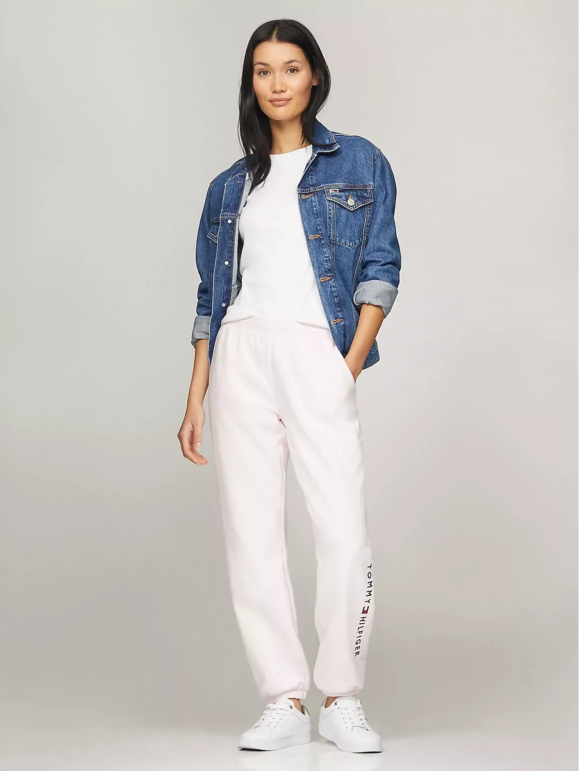 Tommy Hilfiger Women's Embroidered Tommy Logo Sweatpant - Pink - XL