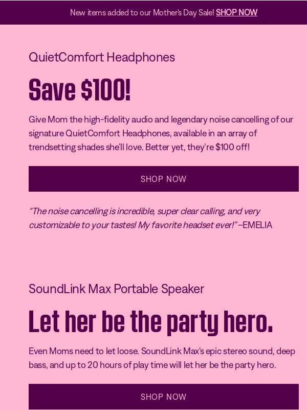 Bose - Save up to $100 on new sale items!
