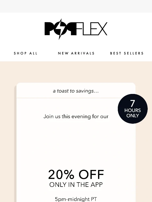 Popflex Active - YOU’RE INVITED: ✨APP-Y HOUR Sale✨