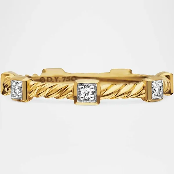 David Yurman Women's Cable Collectibles Ring with Diamonds in 18K Gold