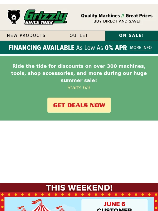Grizzly - ? Summer Sale Starts Now—Save on 300+ Items