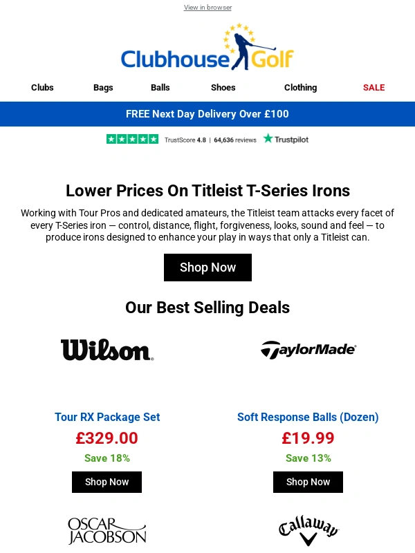 Clubhouse Golf - NEW arrivals | Titleist T-Series irons reduced ⛳