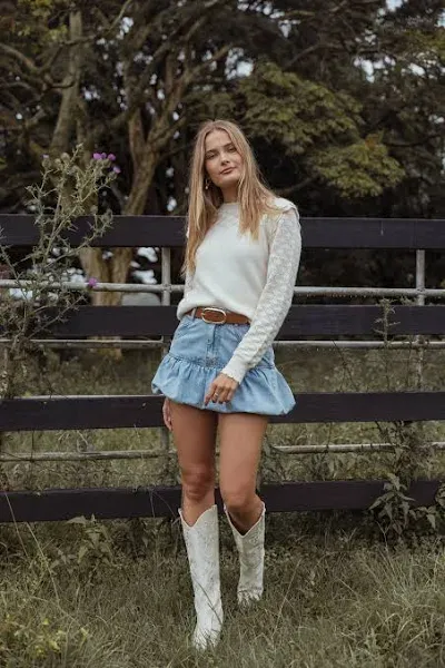 FOMI Denim Bubble Skirt