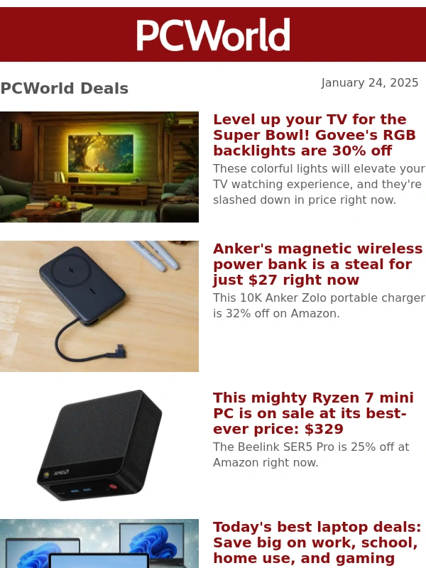 PCWorld - Level up your TV for the Super Bowl! Govee's RGB backlights are 30% off