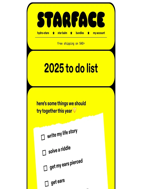 Starface - 2025 TO DO LIST ✏️