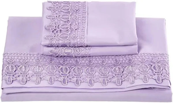 Spirit Linen Home Lace Sheet Set