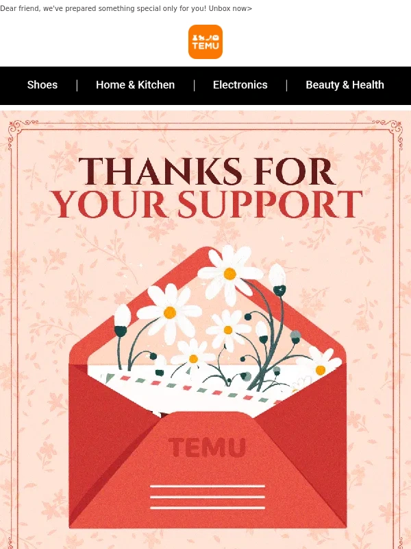 Temu - Letter of Appreciation?