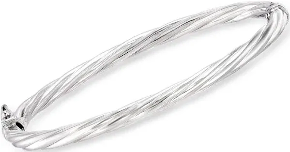 Italian Sterling Silver Twisted Bangle Bracelet