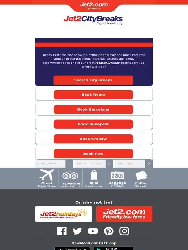 Jet2 Holidays - ✈ Hit the city this May or June