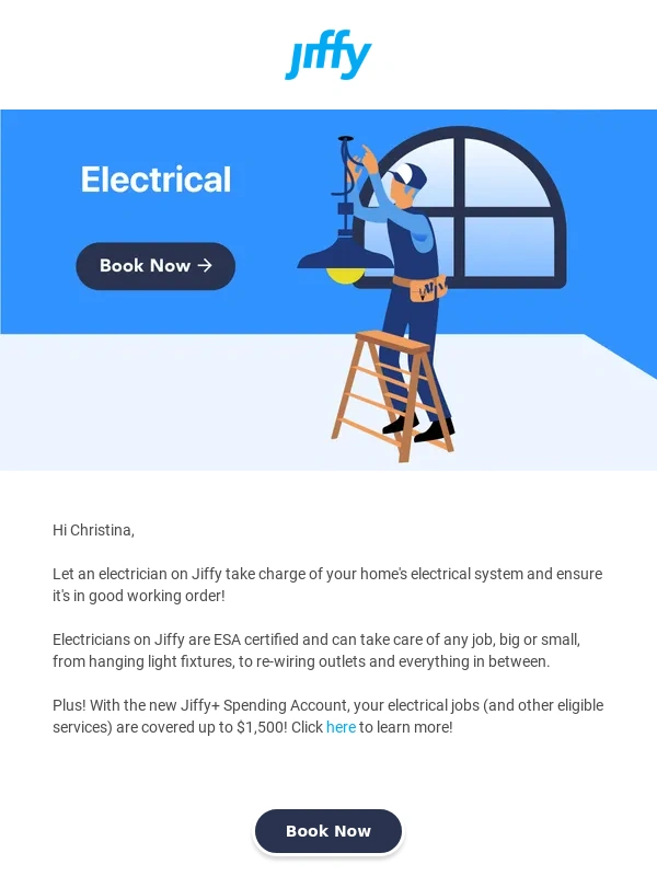 Jiffy - Watt are you waiting for? Book an electrician on Jiffy today!