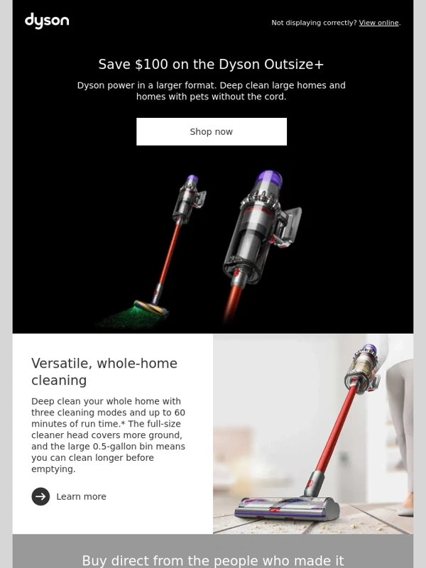 Dyson - Save $100 on the Dyson Outsize+