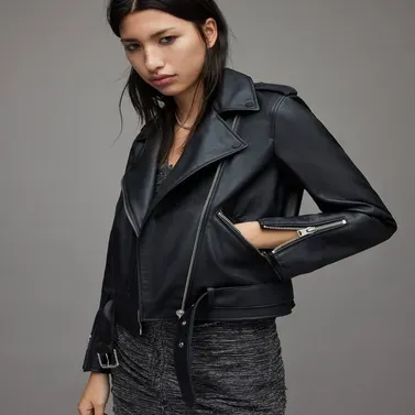 Balfern Faux Leather Belted Biker Jacket