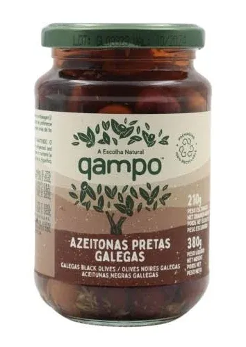 Qampo Galega Black Olives 210 G