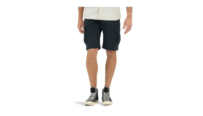 Lee Mens Extreme Motion Carolina Cargo Short, Black Ripstop