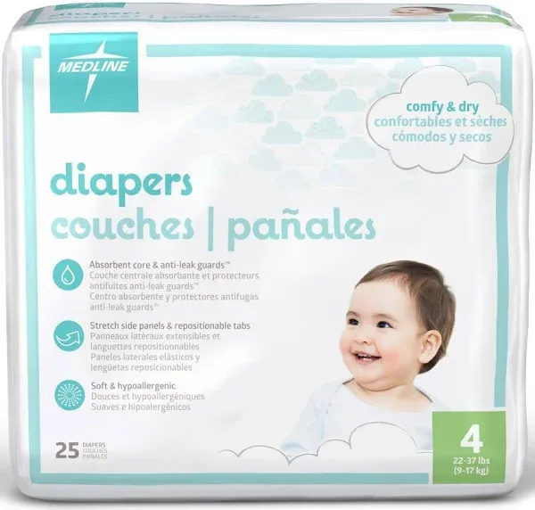 Medline Baby Disposable Diapers MBD