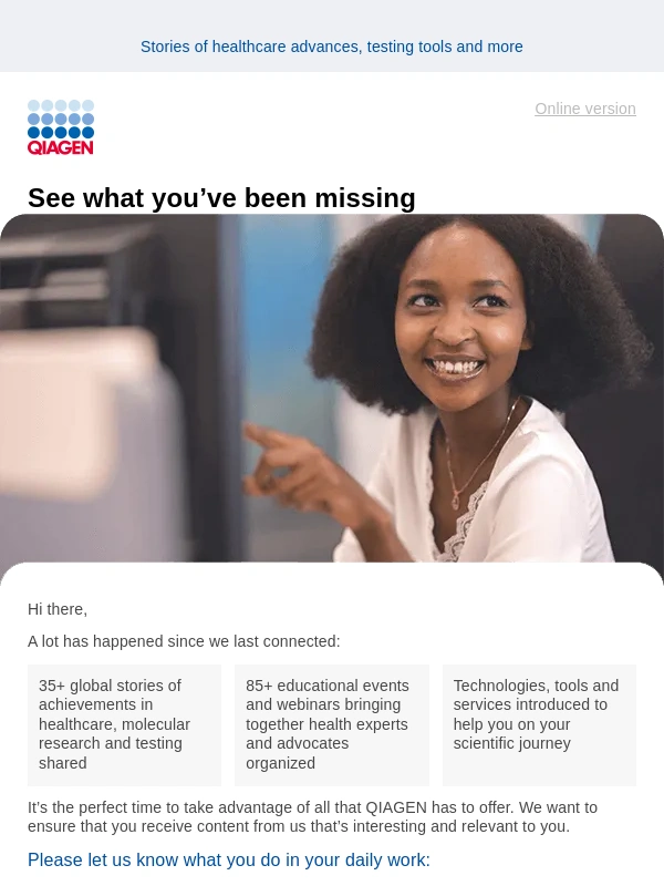 QIAGEN - 3 reasons to connect with us again
