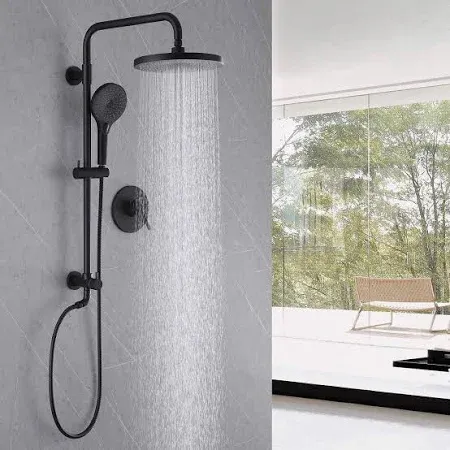 10" Exposed Shower Combo Set Solid Brass Shower Kit with Pressured-Balanced Valve RBROHANT Finish JK0113