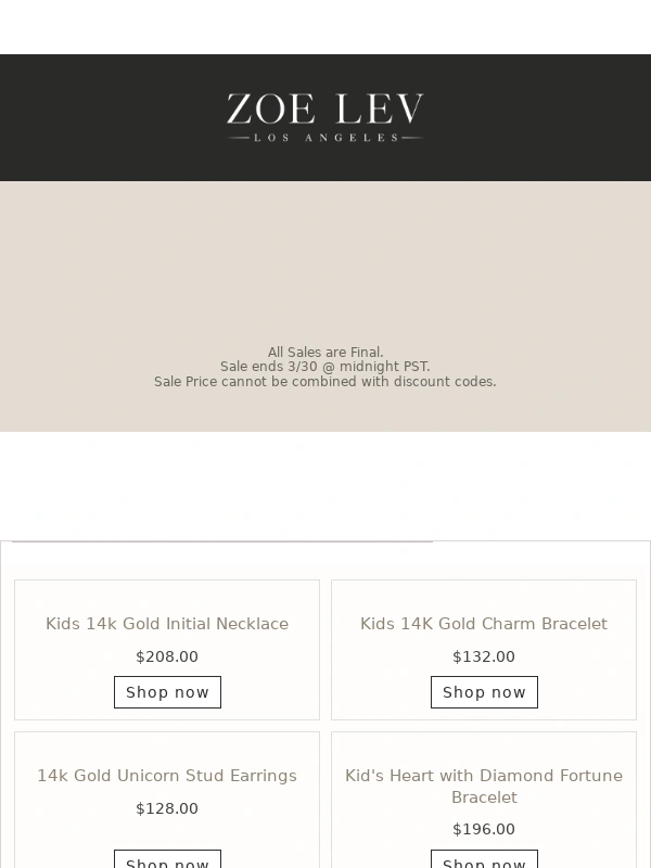 Zoe Lev - 20% OFF SITEWIDE – Kids Collection