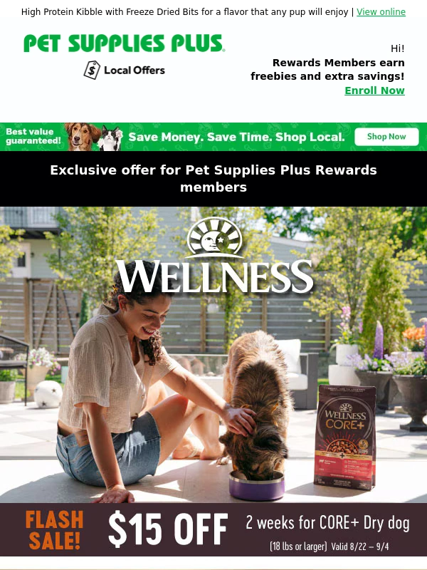 Pet Supplies Plus - Save $15 on Core+ Dry Dog Food