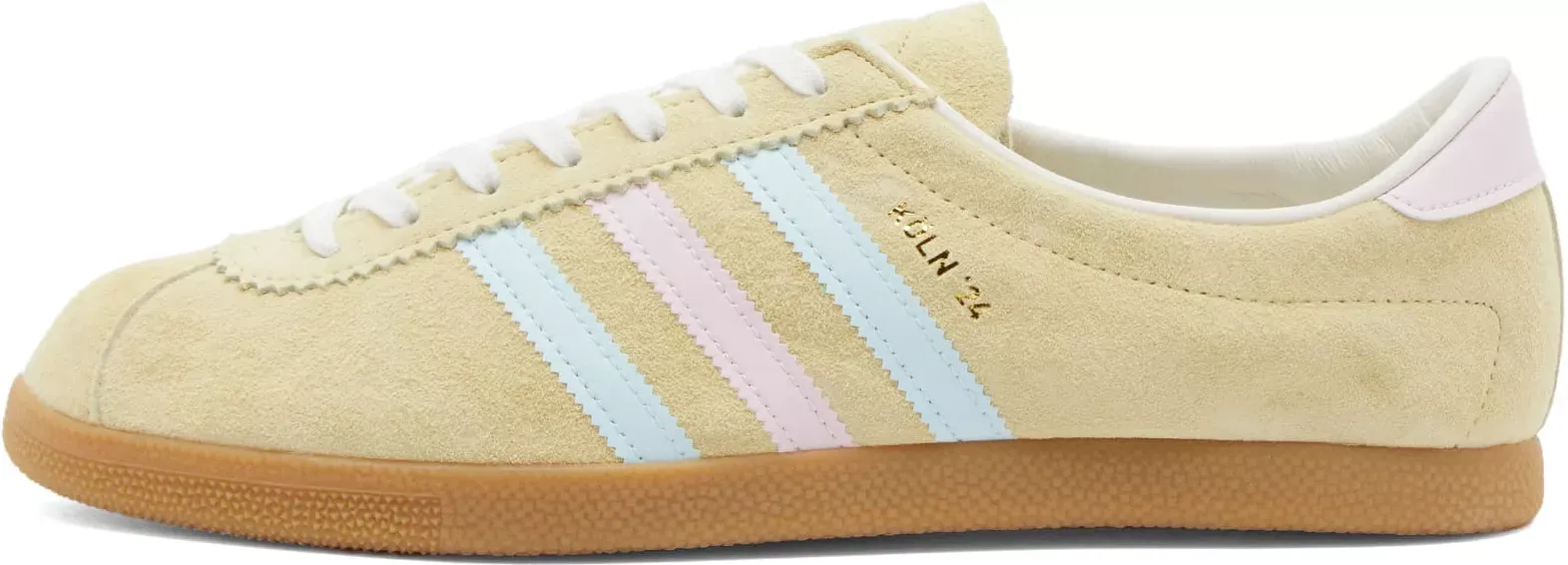 Adidas KOLN 24 Sneakers in Almost Yellow/Almost Blue/Clear Pink, Size UK 3.5