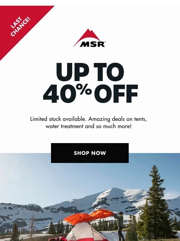 MSR - Don't Miss Out! Labor Day Savings End Tonight