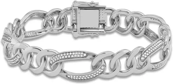Jared Men's 1-1/2 Ct tw Round Diamond Cuban Link Bracelet in 14K White Gold