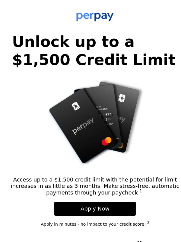 Perpay - Unlock up to a $1,500 credit limit with no security deposit