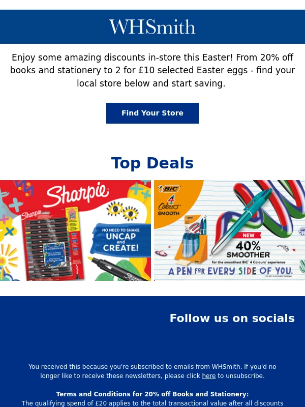 WHSmith - BIG discounts in-store this Easter ?